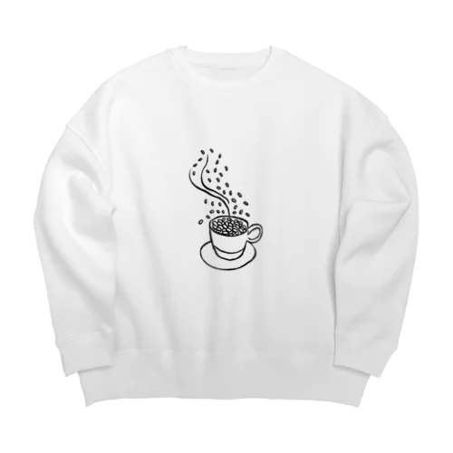 coffee day① Big Crew Neck Sweatshirt