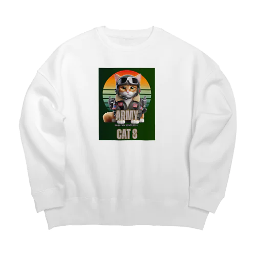 アーミー猫8 Big Crew Neck Sweatshirt