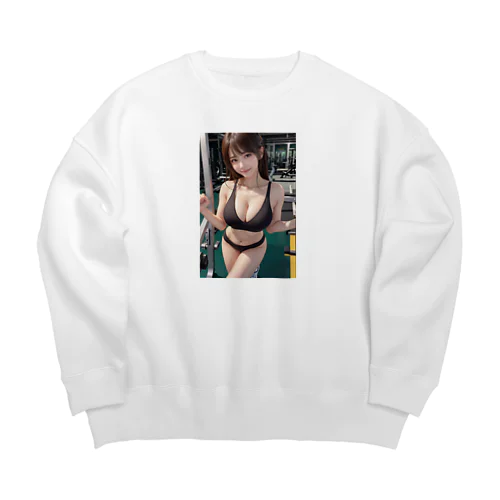 スポーツ女子 Big Crew Neck Sweatshirt