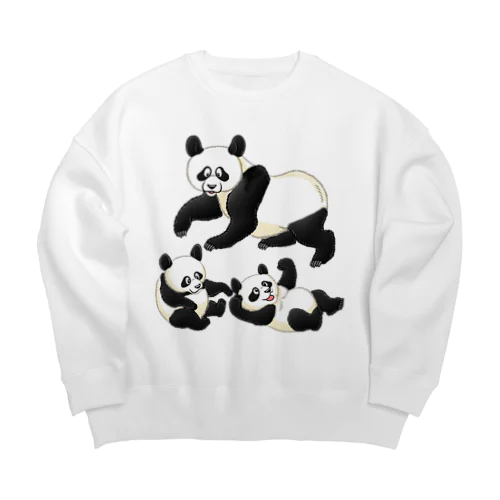 パンダの親子 Big Crew Neck Sweatshirt