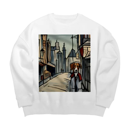 Dog in London  Big Crew Neck Sweatshirt