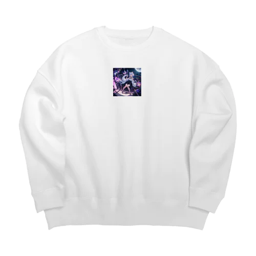 猫耳少女 Big Crew Neck Sweatshirt