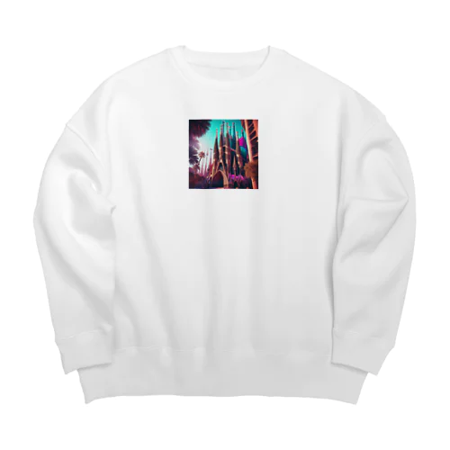 サクラダファミリア Big Crew Neck Sweatshirt