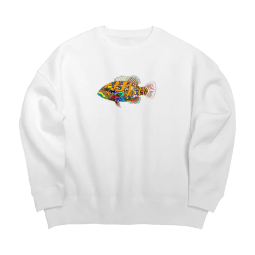 魚「ハタくん」 Big Crew Neck Sweatshirt