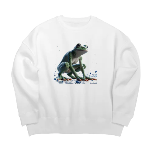 真夏のカエル怪人 Big Crew Neck Sweatshirt