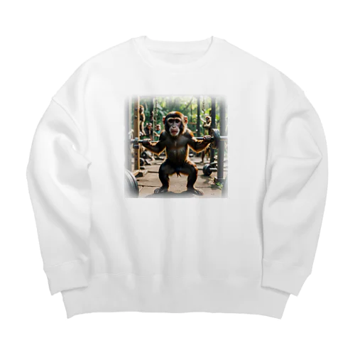 鍛えているサル Big Crew Neck Sweatshirt