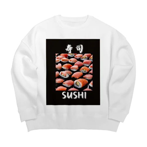 外国人に人気の寿司 Big Crew Neck Sweatshirt