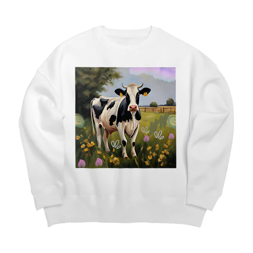 牧場の牛さん Big Crew Neck Sweatshirt