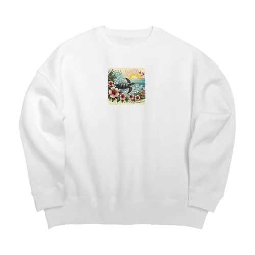 ウミガメ Big Crew Neck Sweatshirt