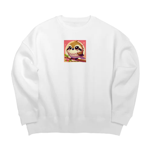 Kawaii Anime Bird Big Crew Neck Sweatshirt