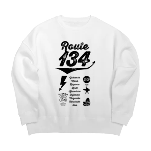 R134_No.007_01_bk Big Crew Neck Sweatshirt