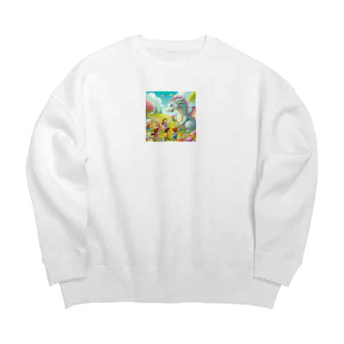 子供向き優しい龍 Big Crew Neck Sweatshirt