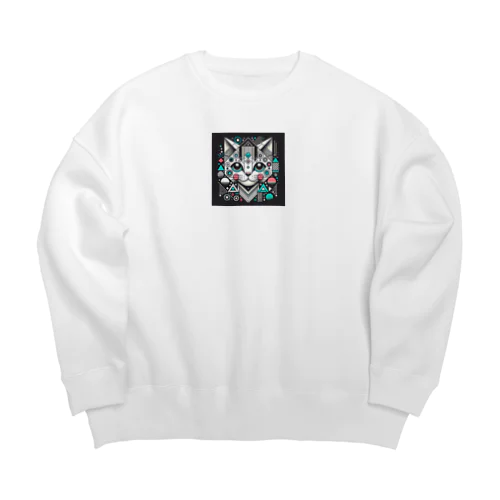 幾何学模様の猫003 Big Crew Neck Sweatshirt