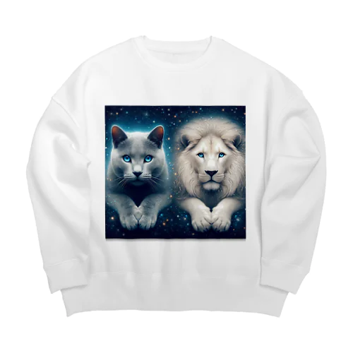 猫タッグ Big Crew Neck Sweatshirt