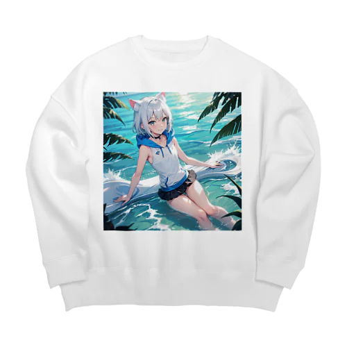 猫耳少女00052 Big Crew Neck Sweatshirt