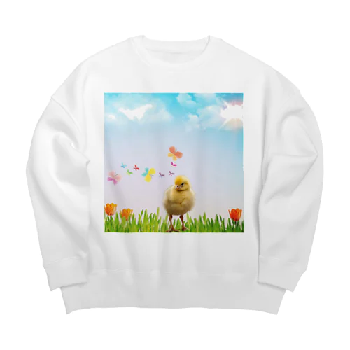 ヒヨコさんの冒険 Big Crew Neck Sweatshirt