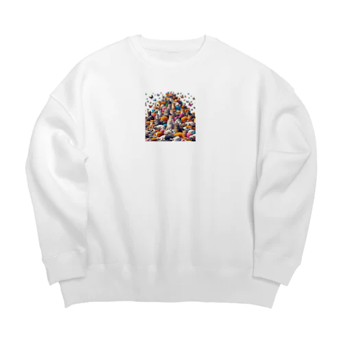 大量猫 Big Crew Neck Sweatshirt