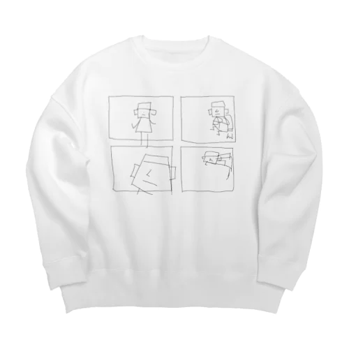 適当４コマ漫画 Big Crew Neck Sweatshirt