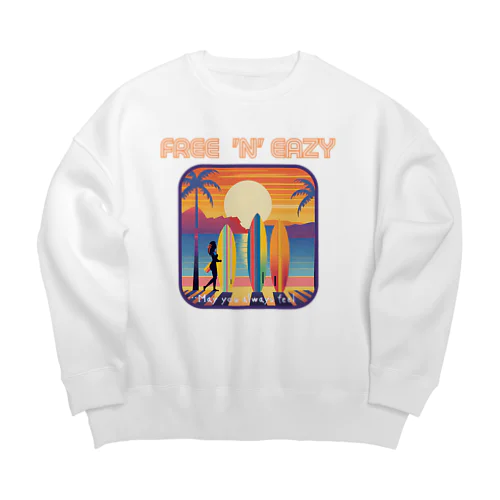  FREE 'N' EAZY  Tropical1 Big Crew Neck Sweatshirt