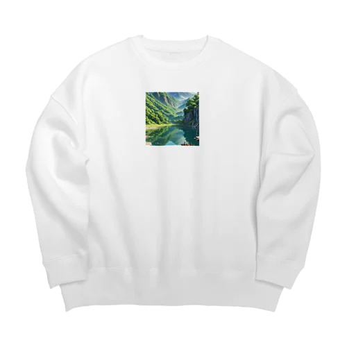 夏の渓谷 Big Crew Neck Sweatshirt