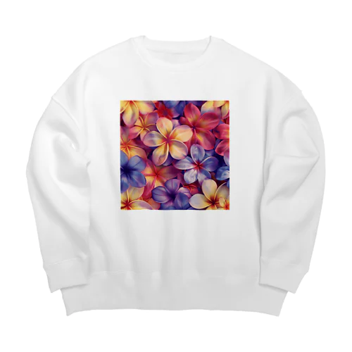 イラスト　カラフル花々 Big Crew Neck Sweatshirt