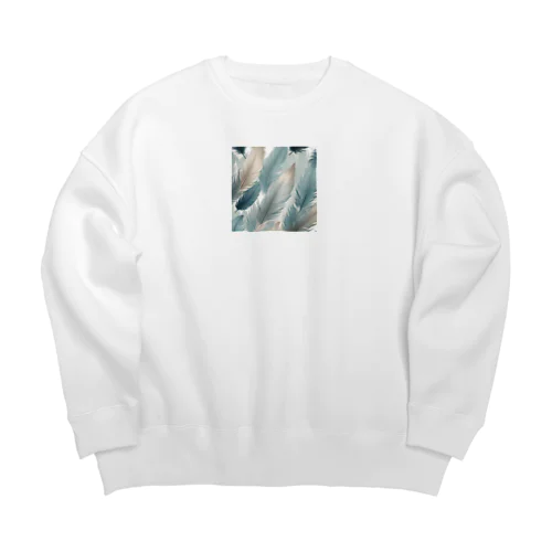 美しい羽のイラスト Big Crew Neck Sweatshirt