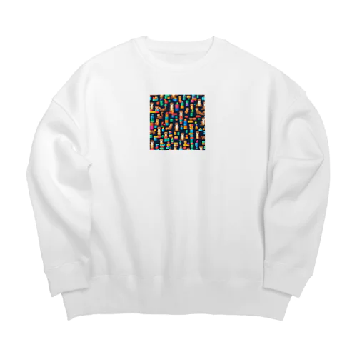 カワウソカラフル Big Crew Neck Sweatshirt