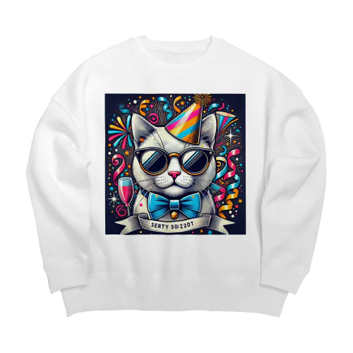 パリピネコ Big Crew Neck Sweatshirt