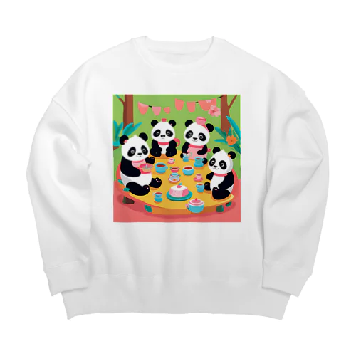 パンダのティーパーティー Big Crew Neck Sweatshirt