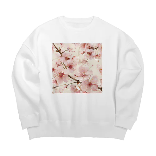淡いピンクの桜の花4 Big Crew Neck Sweatshirt