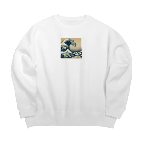 日本絵風Tシャツ Big Crew Neck Sweatshirt