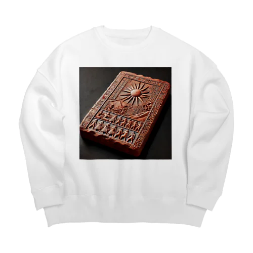 エジプト風の石板赤 Big Crew Neck Sweatshirt