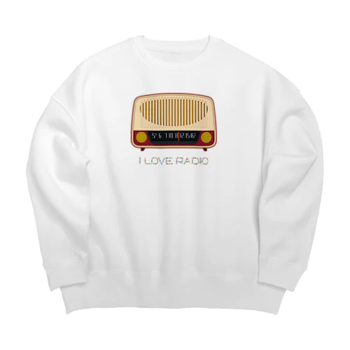 レトロなラジオ受信機 Big Crew Neck Sweatshirt