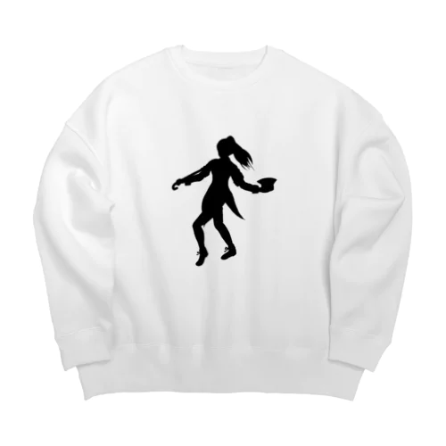 シンプル ジャズダンサーシルエット Big Crew Neck Sweatshirt