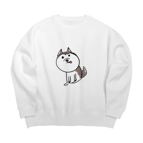 落書きハスキーのアイリス Big Crew Neck Sweatshirt