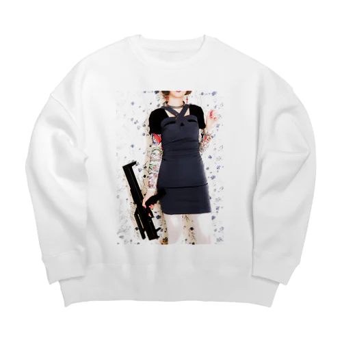 grumble gun girl  Big Crew Neck Sweatshirt