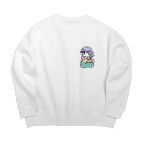 きのこと女の子 Big Crew Neck Sweatshirt