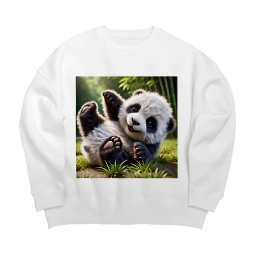 モフモフパンダ ゴロゴログッズ Big Crew Neck Sweatshirt