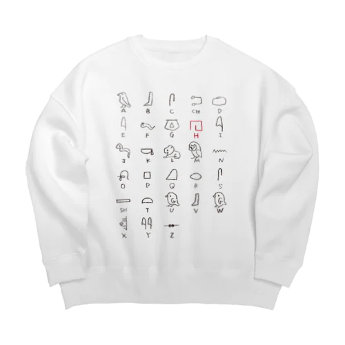 ヒエログリフ表 Big Crew Neck Sweatshirt