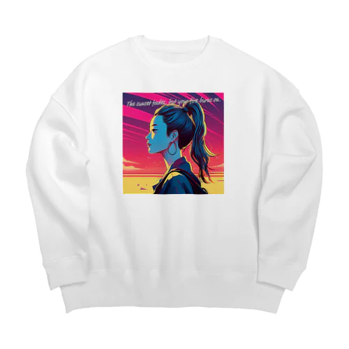 The sunset fades, but your fire burns on. Big Crew Neck Sweatshirt