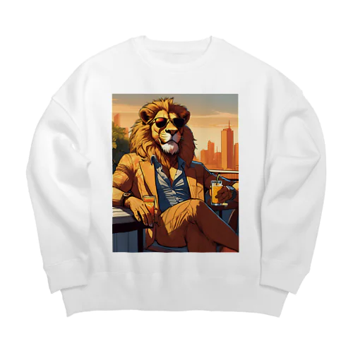 130-HiSXライオン Big Crew Neck Sweatshirt