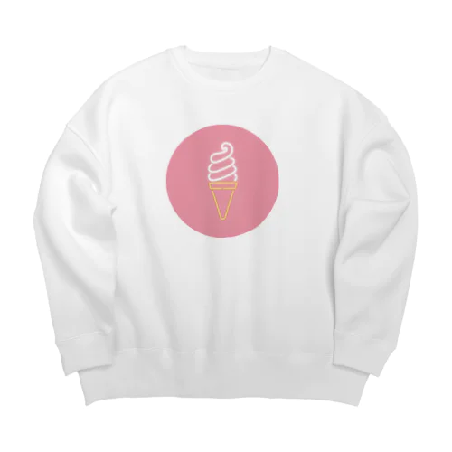 ソフトクリーム（neon pink circle） Big Crew Neck Sweatshirt