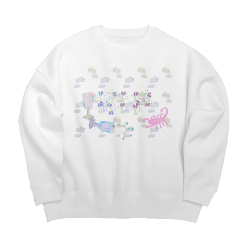 さそr.i.p.もくもく Big Crew Neck Sweatshirt