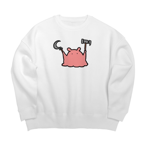 思想に癖のあるメンダコ Big Crew Neck Sweatshirt