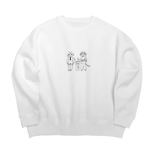 たばことねこ Big Crew Neck Sweatshirt