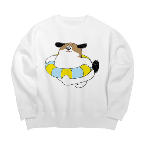 もじゃまるうきわ Big Crew Neck Sweatshirt