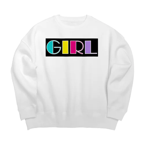 レトロカラフル　GIRL Big Crew Neck Sweatshirt