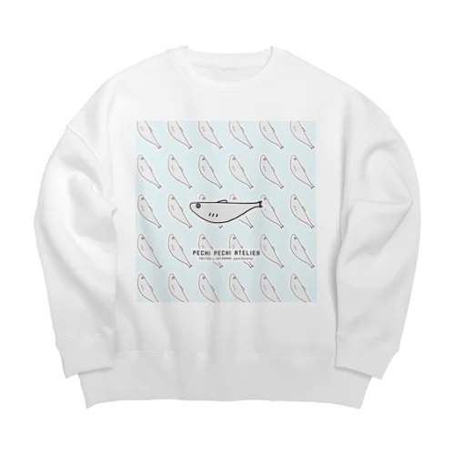 ししゃもがいっぱい Big Crew Neck Sweatshirt