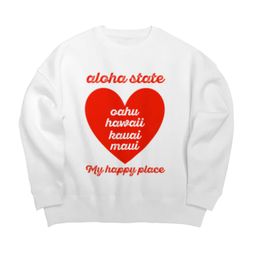 aloha state (ハート) Big Crew Neck Sweatshirt