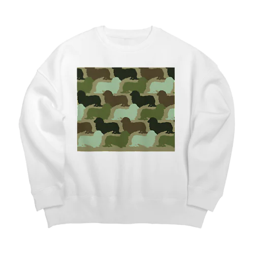 ミニチュアダックス　迷彩柄 Big Crew Neck Sweatshirt